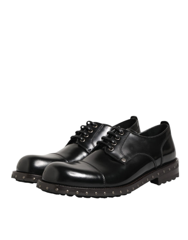 Schwarzes Leder beschlagene Männer formelle Derby Schuhe