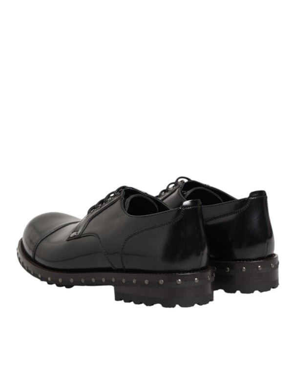 Schwarzes Leder beschlagene Männer formelle Derby Schuhe