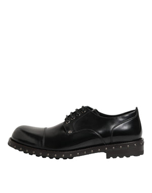 Schwarzes Leder beschlagene Männer formelle Derby Schuhe