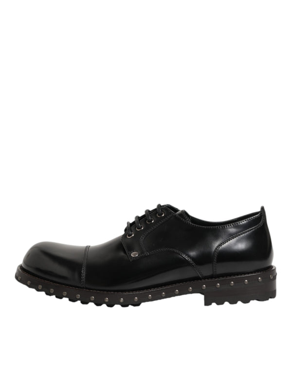 Schwarzes Leder beschlagene Männer formelle Derby Schuhe