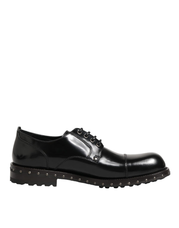 Schwarzes Leder beschlagene Männer formelle Derby Schuhe