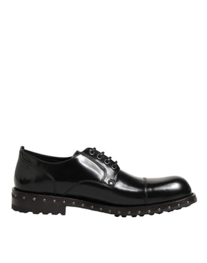 Schwarzes Leder beschlagene Männer formelle Derby Schuhe