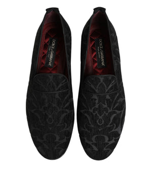 Schwarz Brokat Loafers Slip On Männer Kleid Schuhe