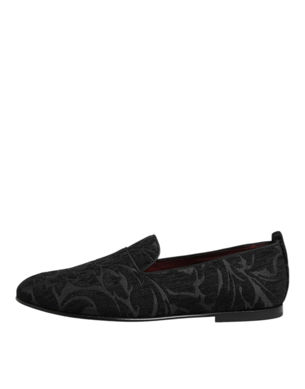 Schwarz Brokat Loafers Slip On Männer Kleid Schuhe