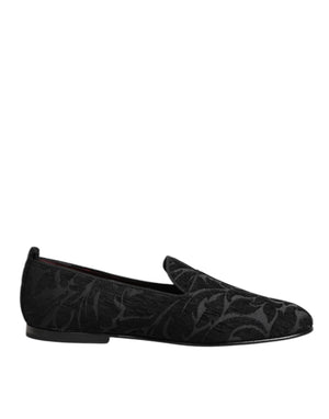 Schwarz Brokat Loafers Slip On Männer Kleid Schuhe