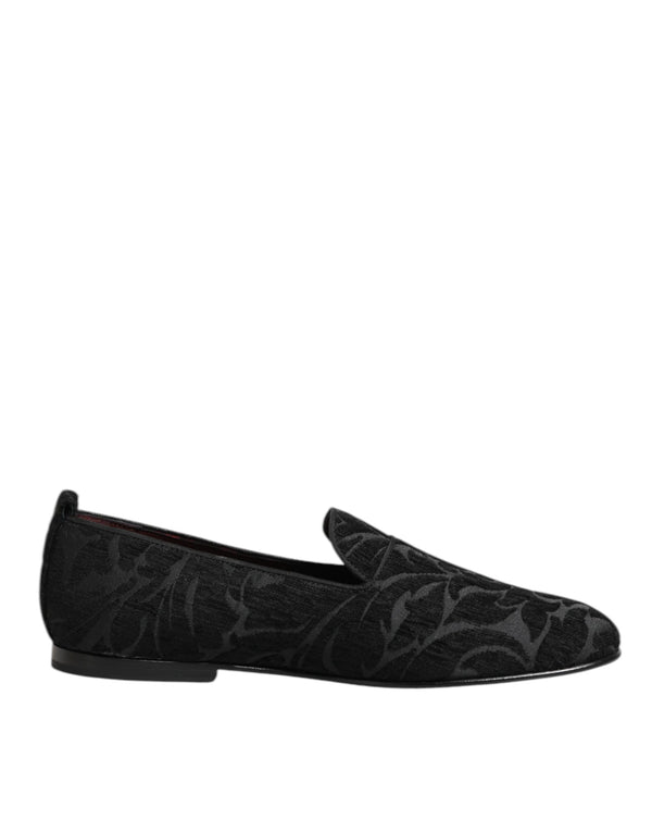 Schwarz Brokat Loafers Slip On Männer Kleid Schuhe