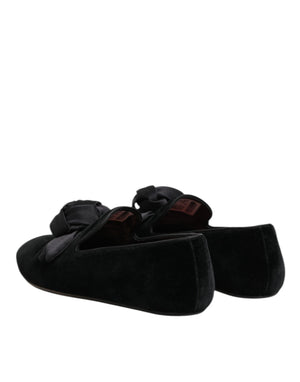 Schwarz Wildleder Baumwolle Rose Slip On Loafers Schuhe