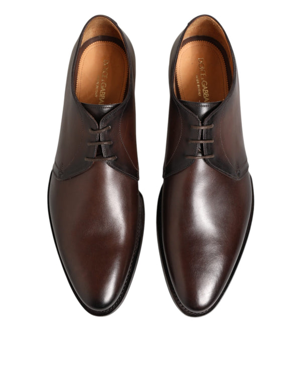 Braun Leder Lace Up Kleid Männer Derby Schuhe