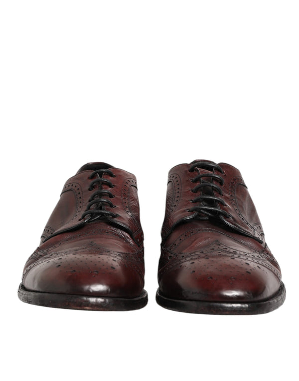 Bordeaux Leder Schnürschuhe Derby