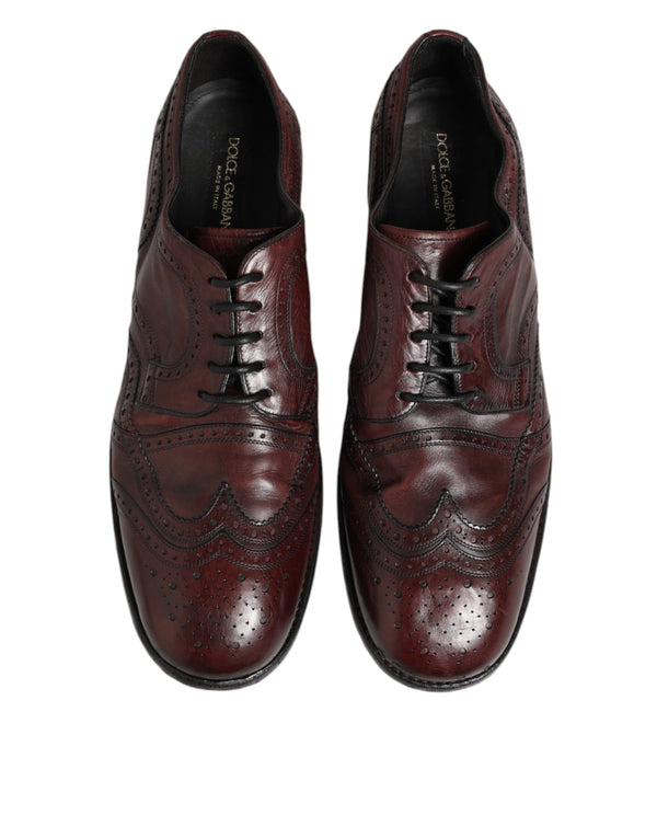 Bordeaux Leder Schnürschuhe Derby