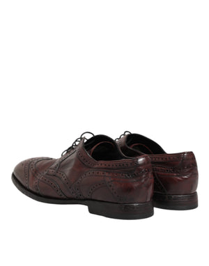 Bordeaux Leder Schnürschuhe Derby