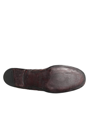 Bordeaux Leder Schnürschuhe Derby