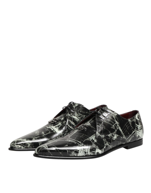 Marmorierte Muster Kleid Lace Up Derby Schuhe