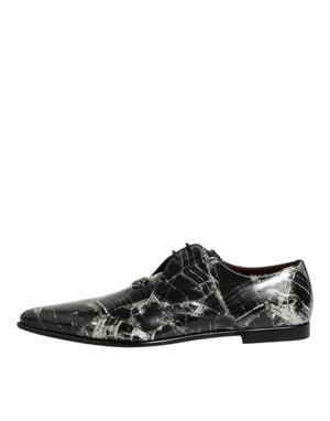 Marmorierte Muster Kleid Lace Up Derby Schuhe