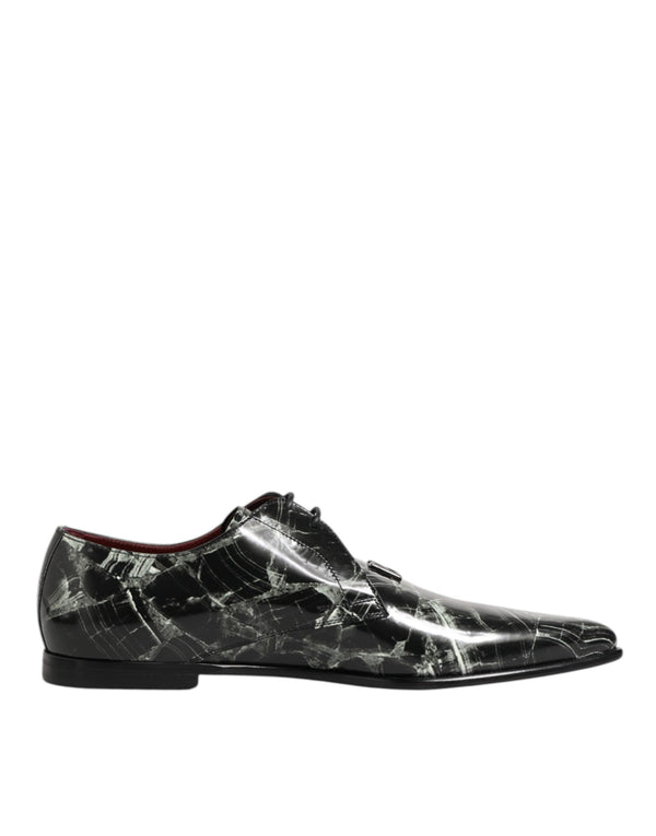 Marmorierte Muster Kleid Lace Up Derby Schuhe