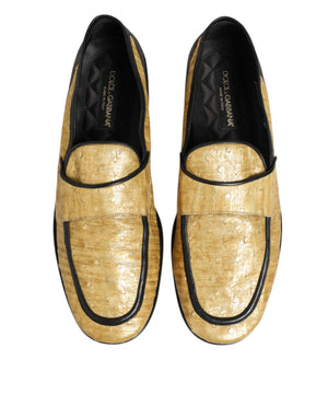 Gelb Schwarz Leder Slipper Schuhe