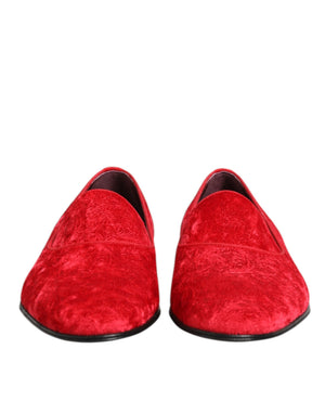 Rot Jacquard Loafers Formal Männer Kleid Schuhe