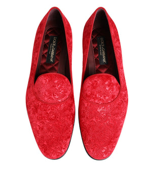 Rot Jacquard Loafers Formal Männer Kleid Schuhe