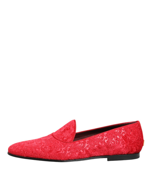Rot Jacquard Loafers Formal Männer Kleid Schuhe