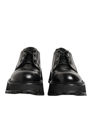 Schwarz Leder Lace Up Derby Männer Kleid Schuhe