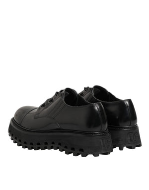 Schwarz Leder Lace Up Derby Männer Kleid Schuhe