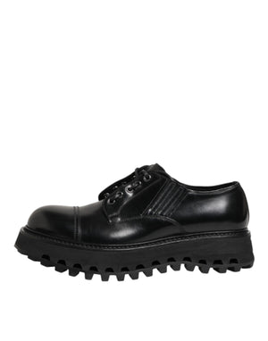 Schwarz Leder Lace Up Derby Männer Kleid Schuhe