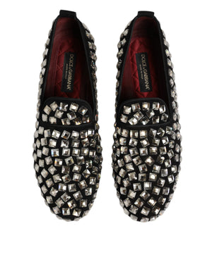 Schwarz Wildleder Kristalle Loafers Männer Kleid Schuhe