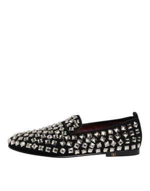 Schwarz Wildleder Kristalle Loafers Männer Kleid Schuhe