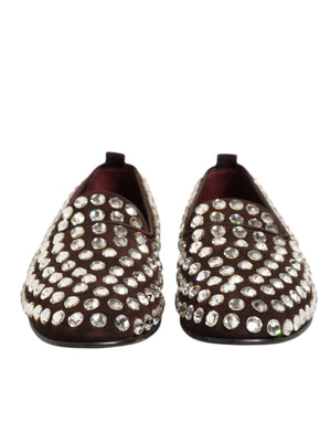 Bordeaux Wildleder Crystals Loafers Kleid Schuhe