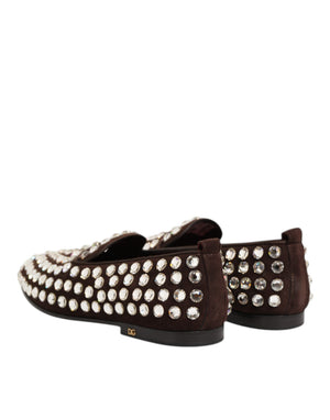 Bordeaux Wildleder Crystals Loafers Kleid Schuhe