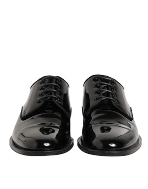 Schwarze Leder Schnürschuhe Derby Formal Dress Schuhe