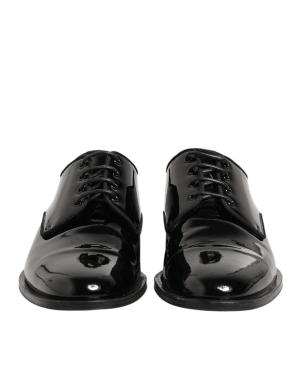 Schwarze Leder Schnürschuhe Derby Formal Dress Schuhe