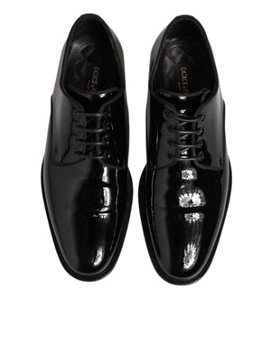 Schwarze Leder Schnürschuhe Derby Formal Dress Schuhe