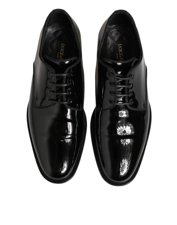 Schwarze Leder Schnürschuhe Derby Formal Dress Schuhe