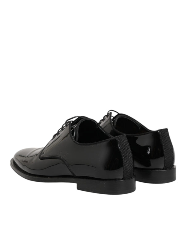 Schwarze Leder Schnürschuhe Derby Formal Dress Schuhe