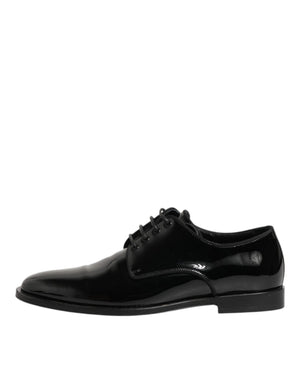 Schwarze Leder Schnürschuhe Derby Formal Dress Schuhe