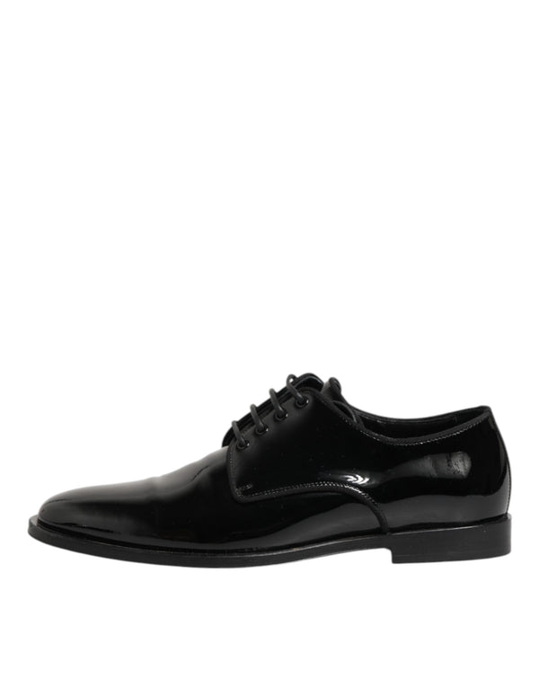 Schwarze Leder Schnürschuhe Derby Formal Dress Schuhe