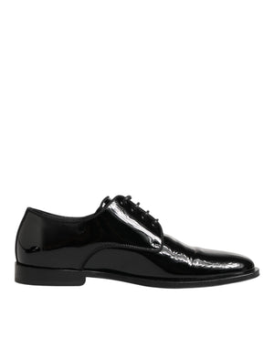 Schwarze Leder Schnürschuhe Derby Formal Dress Schuhe