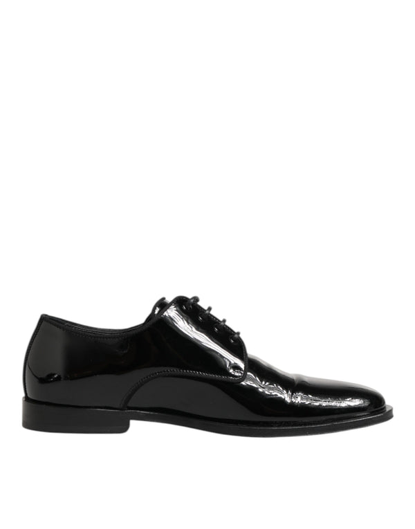 Schwarze Leder Schnürschuhe Derby Formal Dress Schuhe