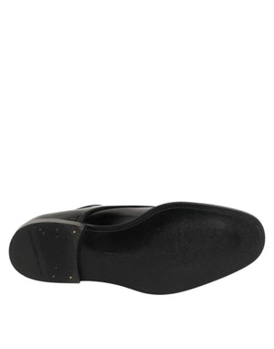 Schwarze Leder Schnürschuhe Derby Formal Dress Schuhe