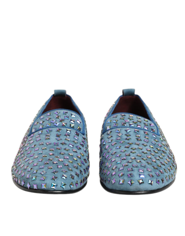 Blau Wildleder Nieten Kleid Männer Loafers Schuhe
