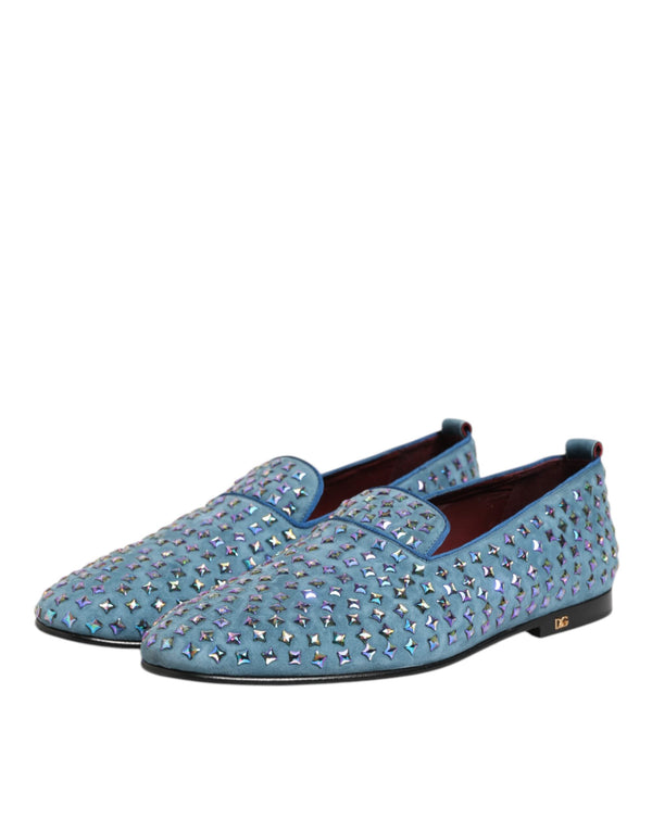 Blau Wildleder Nieten Kleid Männer Loafers Schuhe