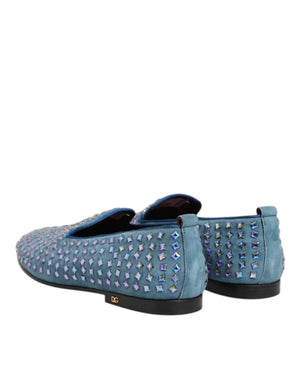 Blau Wildleder Nieten Kleid Männer Loafers Schuhe