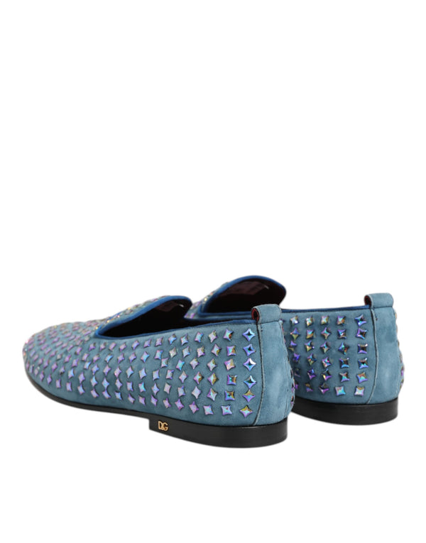 Blau Wildleder Nieten Kleid Männer Loafers Schuhe