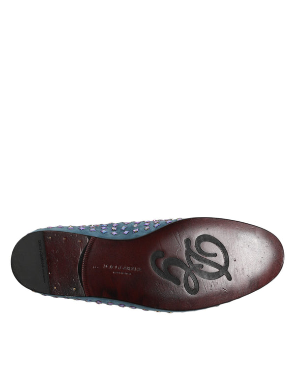 Blau Wildleder Nieten Kleid Männer Loafers Schuhe