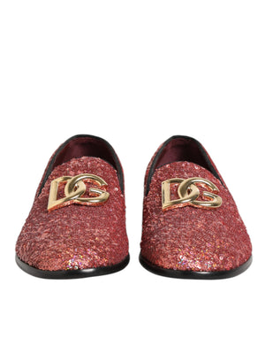 Rosa Pailletten Loafers Formal Kleid Männer Schuhe