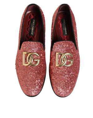 Rosa Pailletten Loafers Formal Kleid Männer Schuhe