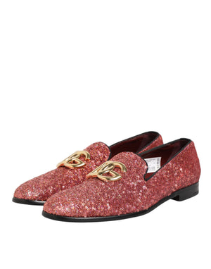 Rosa Pailletten Loafers Formal Kleid Männer Schuhe
