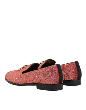 Rosa Pailletten Loafers Formal Kleid Männer Schuhe