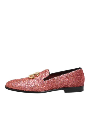 Rosa Pailletten Loafers Formal Kleid Männer Schuhe